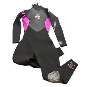 Body Glove Wetsuit PRO 3 3.2mm Women's 3/4 Back Zip Full Suit Black Gray Pink